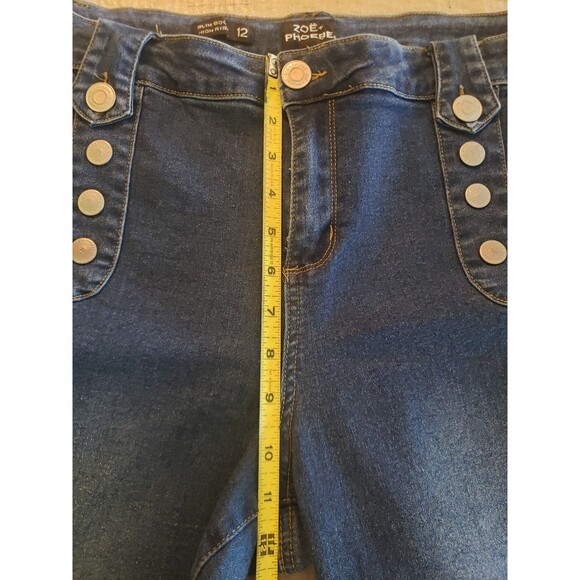 Zoe + Phoebe High Rise Slim Boot Leg Dark Wash Stretch Blue Jeans Women’s Sz 12 - Picture 16 of 16